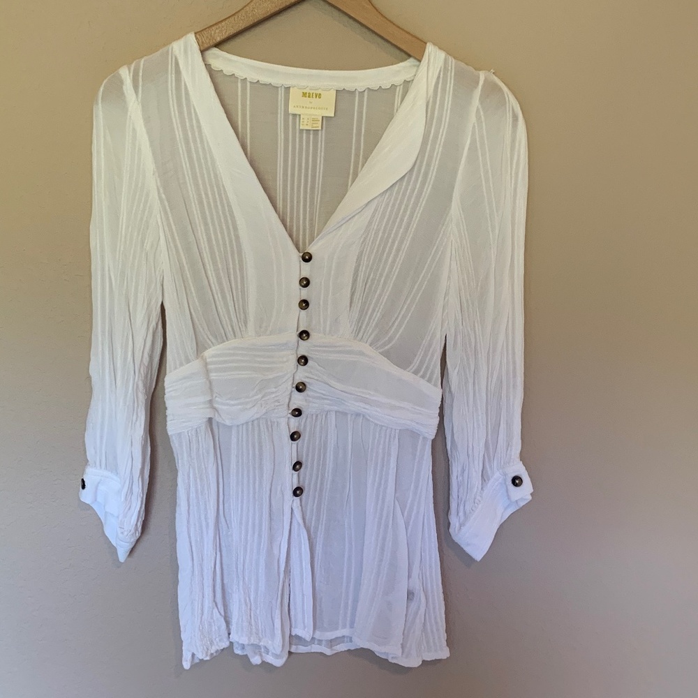 Anthropologie MAEVE Button Down Blouse Size 2